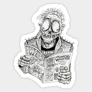 Horrorpunk Freak (B&W) Sticker